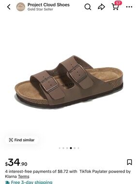 Project Cloud Shoes Brown Double Buckle Sandal